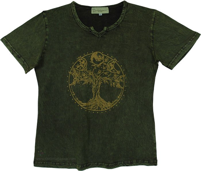 Olive Rooted and Rising Cosmic Graphic Tee