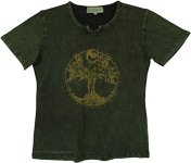 Olive Rooted and Rising Cosmic Graphic Tee