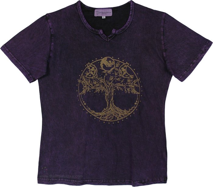Plum Cosmos Sun Moon Hippie Graphic Tee