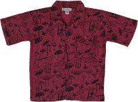 Fuschia Mushroom Cotton Button-Down Shirt