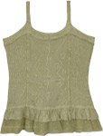 Sage Green Embroidered Summer Cami Tank Top