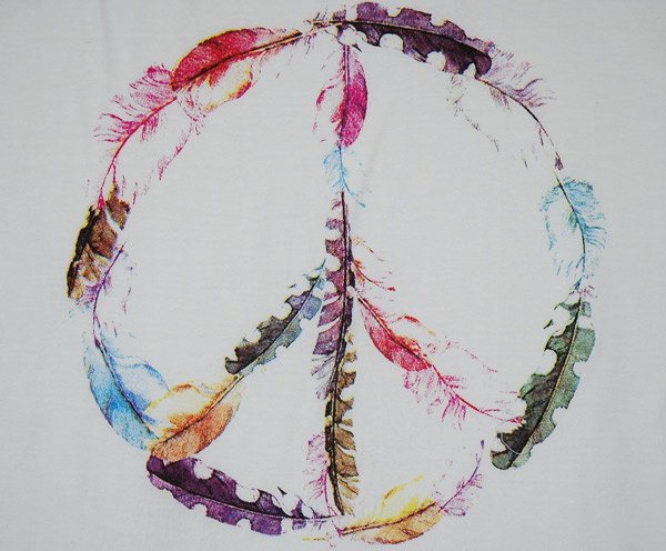 Feathered Peace Sign Graphic Hippie Tank Top