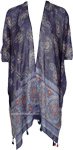 One Size Terracotta Paisley Kimono Cape Drape