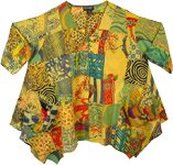 Spring Serenade Boho Patchwork Tunic Top XXL