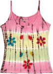 Summer Tones Floral Applique Cotton Tank Top