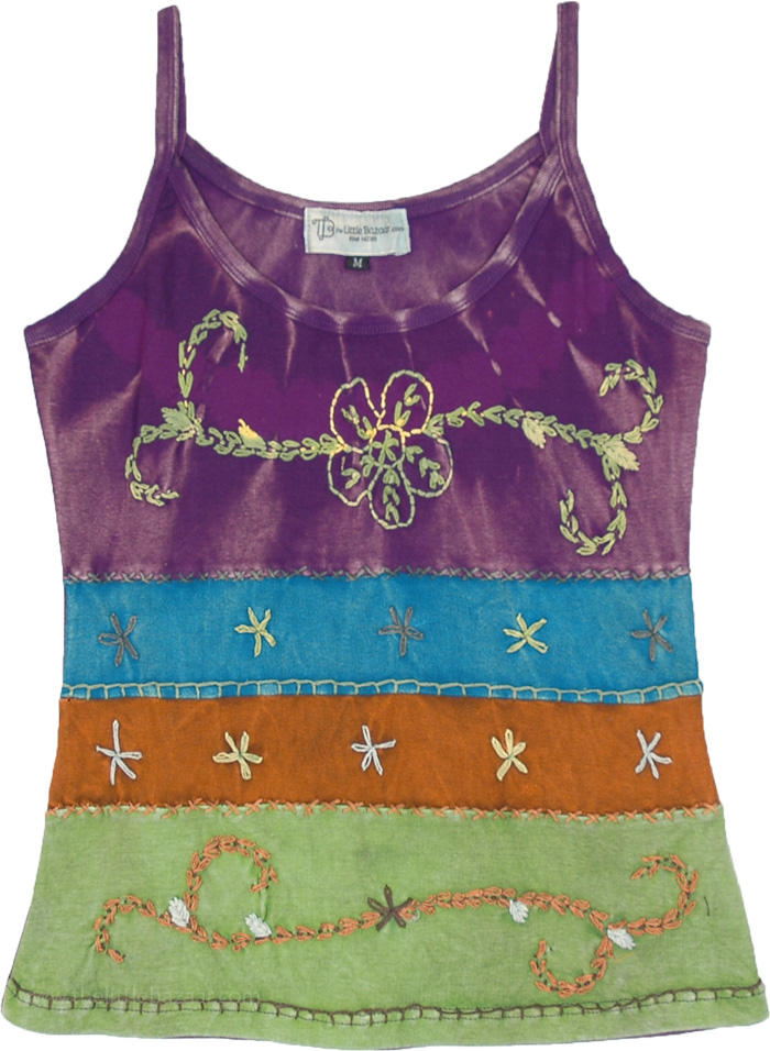 Under The Sea Tank Top with Embroidered Details