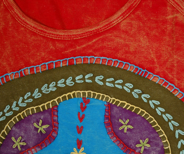 Peace Pharaoh Embroidered Hippie Cotton Tank Top