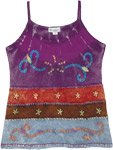 Purple Mist Embroidered Hippie Summer Tank Top