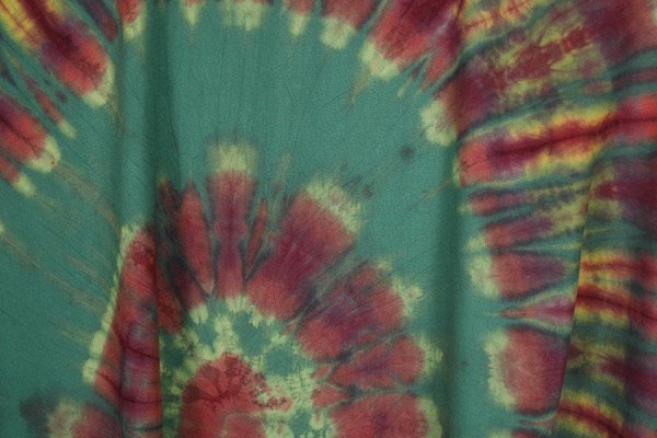 70s Style Hippie Tie Dye Poncho Top with Fringed Bottom