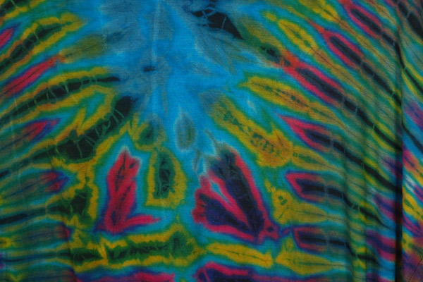 Deep Sea Dreaming Tie Dye Vibrant Poncho Top with Fringed Bottom