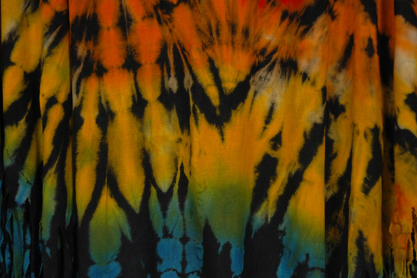 Jungle Party Tie Dye Vibrant Poncho Top with Fringed Bottom