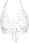 White Crochet Bralette Top with Tassel