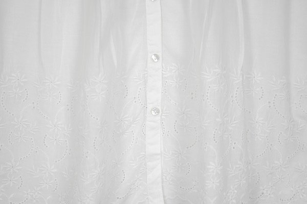 Ivory Beauty Button Down Cotton Summer Shirt with Embroidery