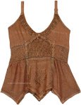 Almond Brown Bohemian Halter Top