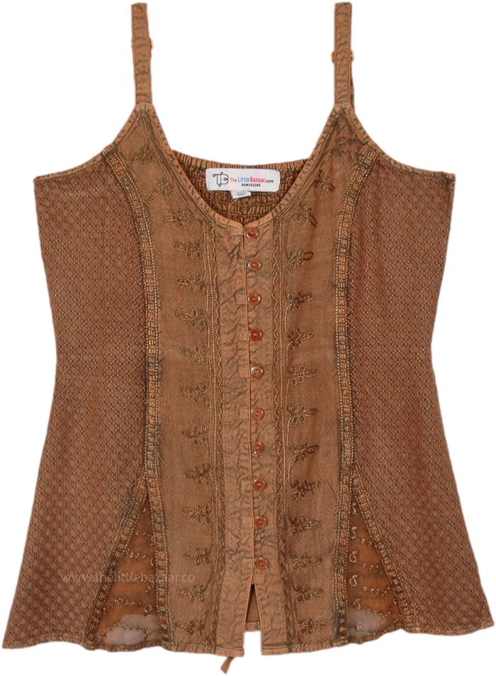 Resin Brown Bohemian Tank Top