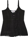 Darkshine Black Bohemian Tank Top