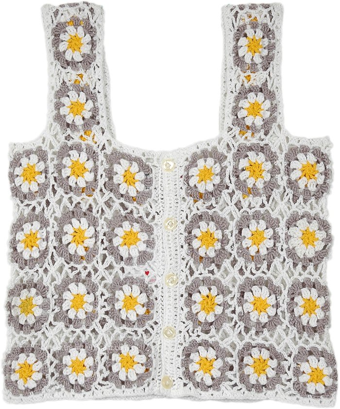 Daffodils Handmade Crochet Cardigan Shrug Vest