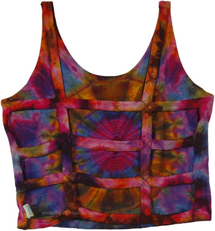 Milky Way Purple Tiedye Boho Crop Top