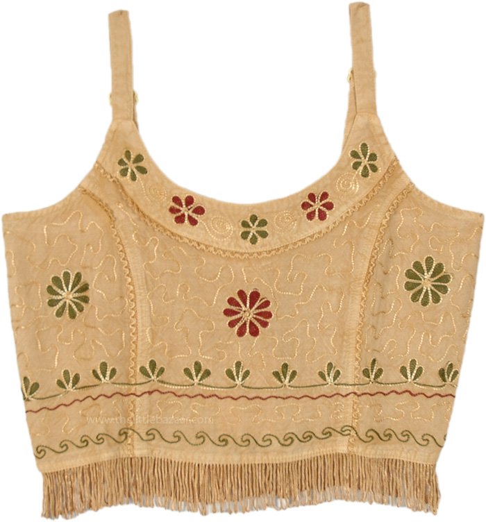 Royal Gold Bohemian Crop Top