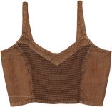 Roast Brown Aesthetic Boho Crop Top