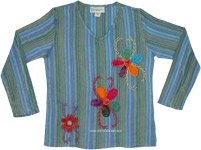 Floral Blue Curacao Tunic Shirt