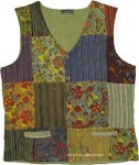 Green Shroom Hippie Patchwork Vest