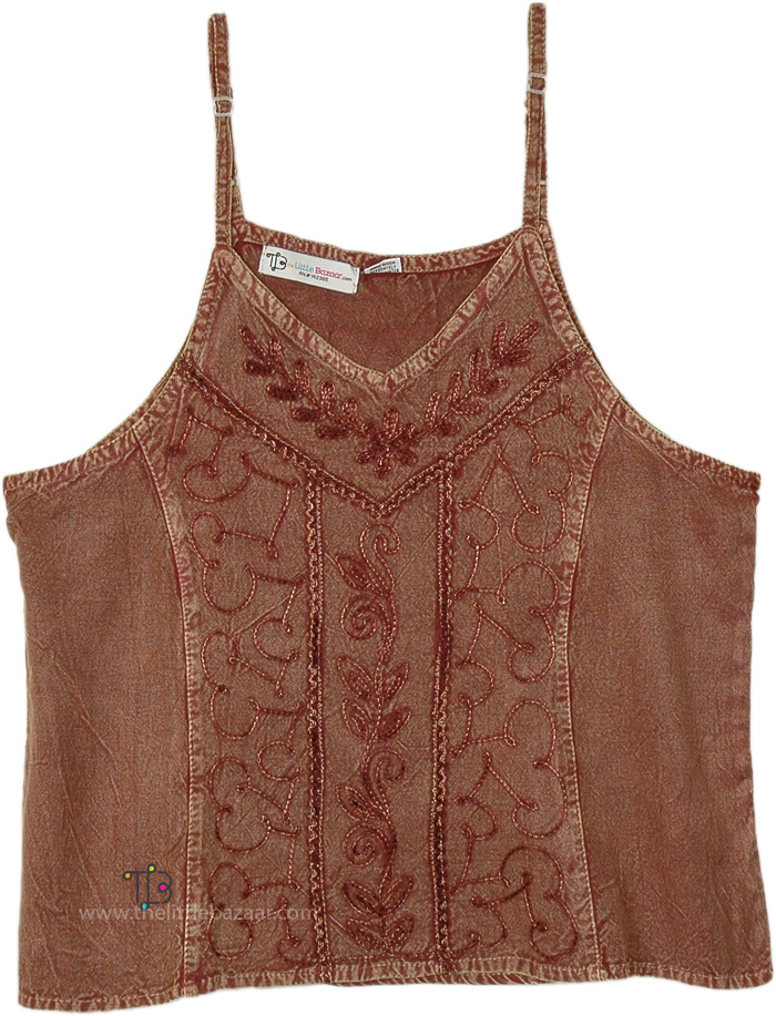 Bohemian Brown Vintage Soft Crop Top