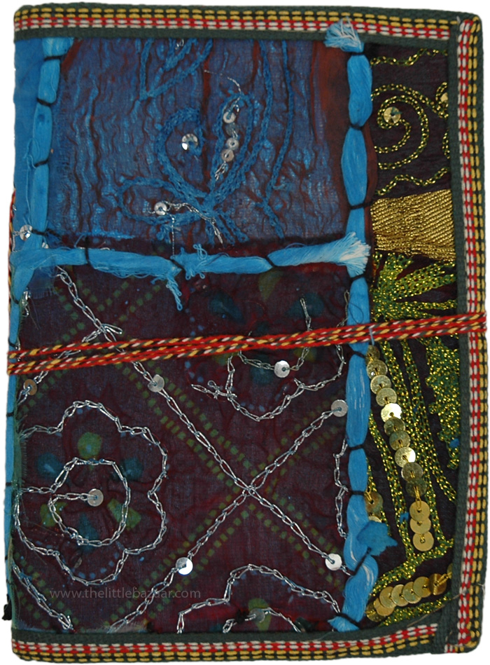 Sequin Patchwork Handmade Paper Notebook Diary XL
