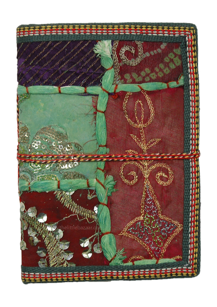 Handmade Blank Paper Journal with Embellished Patchwork L