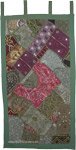 Ethnic Indian Vintage Patchwork Handmade Wall Hanging in Green