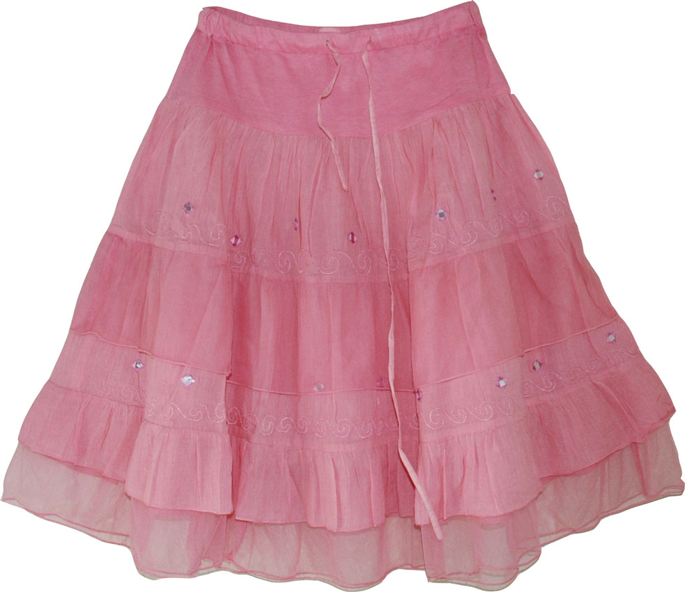 Oriental Pink Short Skirt | Short-Skirts