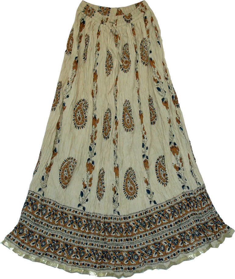 Crinkle summer long skirt in pure cotton - Clearance - Sale on bags ...