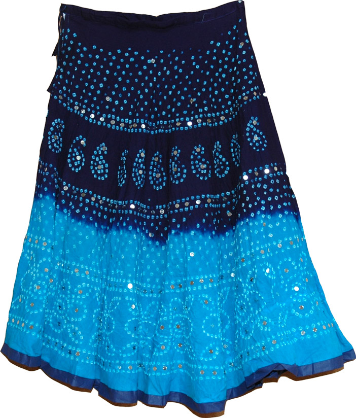 Blue Tie Dye Cotton Skirt - Sequin-Skirts - Sale on bags, skirts ...