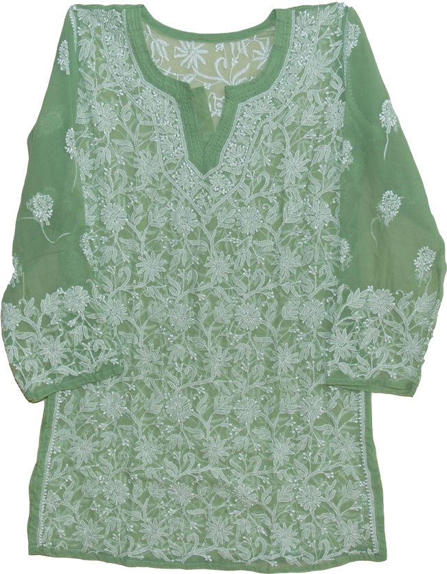Womens Tunic Shirt in Light Green - Sale on bags, skirts, jewelry at ...