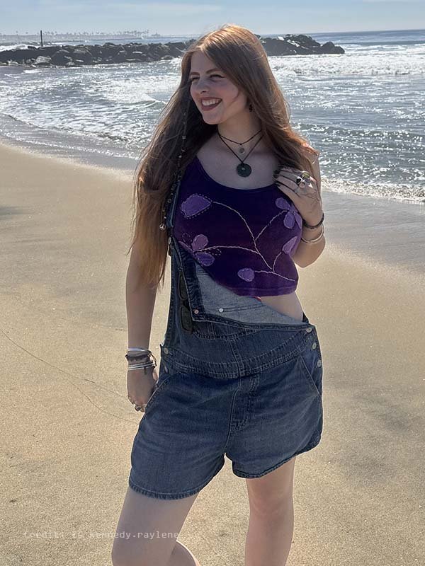 Customer wearing boho clothing from The Little Bazaar