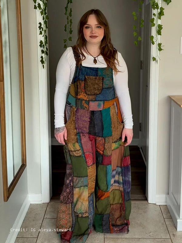 Patchwork overalls