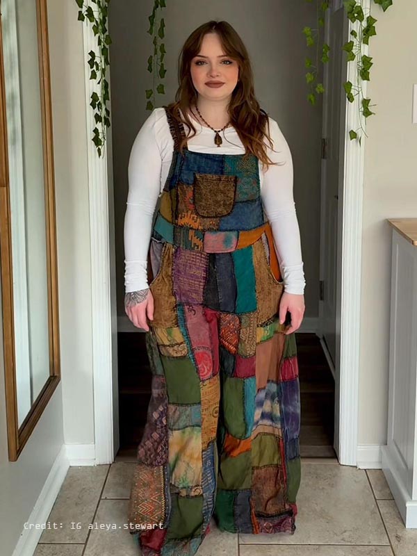 Patchwork overalls